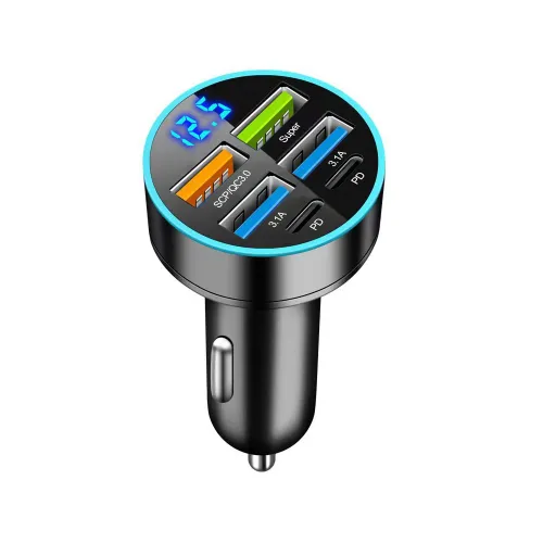 350W USB 차량용 충전기 PD QC3.0 C 휴대폰 타입 어댑터 10포트 아이폰 샤오미 고속