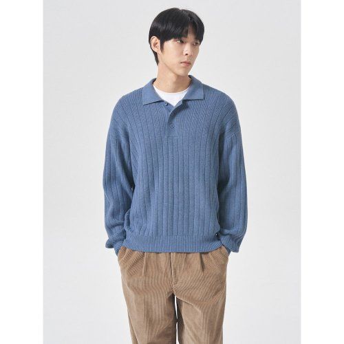 에잇세컨즈 남성 니트/스웨터 변형골지 루즈핏 칼라 풀오버 424X51LY2Q