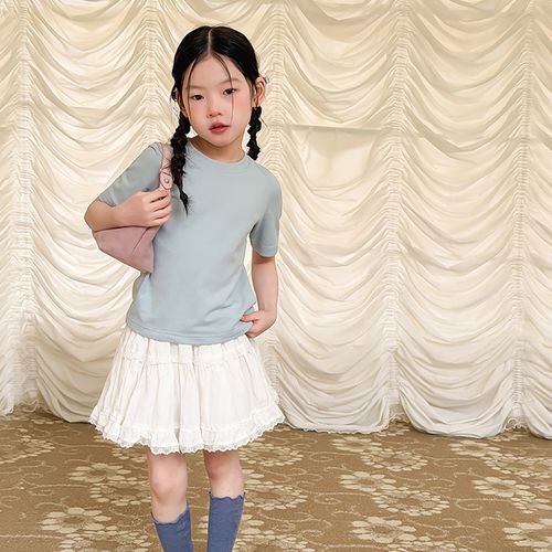 스타빈 아동용 슬림 무지 데일리 반팔 티셔츠