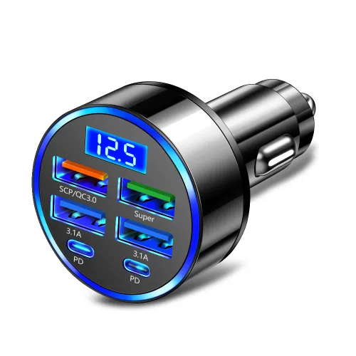 350W USB 차량용 충전기 PD QC30 고속 충전 타입 C 어댑터 아이폰 삼성 화웨이 샤오미 휴대폰