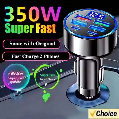 350W 차량용 충전기 USB PD QC3.0 USB C 차량용 휴대폰 충전기 타입 C 어댑터 아이폰 화웨이 샤오미 고속 충전