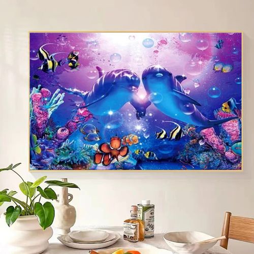 명화 그리기 세트동물 다이아몬드 그림 평가 돌고래 자수 그림 라인스톤 모자이크 Diy 크로스 스티치 키트 홈 장식 픽셀 아트