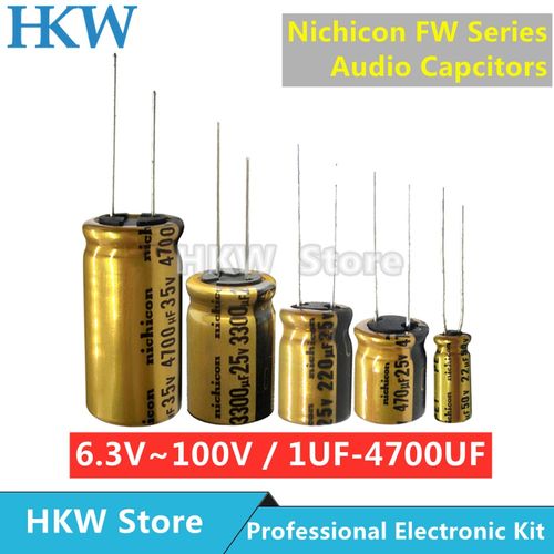 10PCS NICHICON FW 시리즈 전해 콘덴서 HIFI 오디오 3V 16V 25V 35V 50V 63V 100V 1UF 10UF 220UF 330UF 470UF