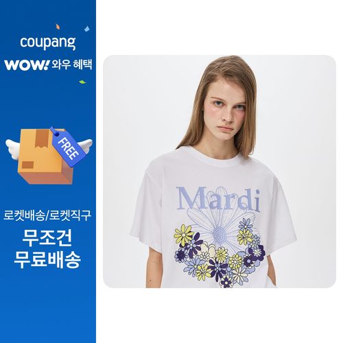 마르디메크르디 여성용 플라워마르디 면 티셔츠