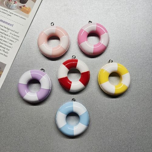 줄무늬 튜브 헤드 파츠 / 낱개 1개 재료 수영 부자재 펜던트 DIY 키링 만들기 팬던트