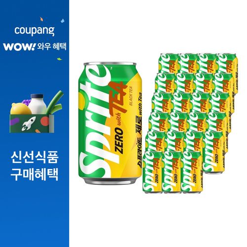 스프라이트 제로 사이다 with TEA, 24개, 350ml