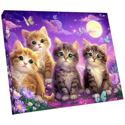 뉴타임즈 보석십자수 캔버스 40X50 다이아몬드 그림 3D 다이아몬드 자수를 붙이다 반짝반짝 가정 장식품 액자 포함 DIY 수공예 애호가 특별한 선물, 1세트, 고양이 00209