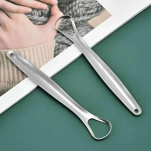 1Pcs 단일 레이어 스테인레스 스틸 휴대용 혀 스크레이퍼 더 신선한 호흡을 위한 재사용 가능한 구강 관리