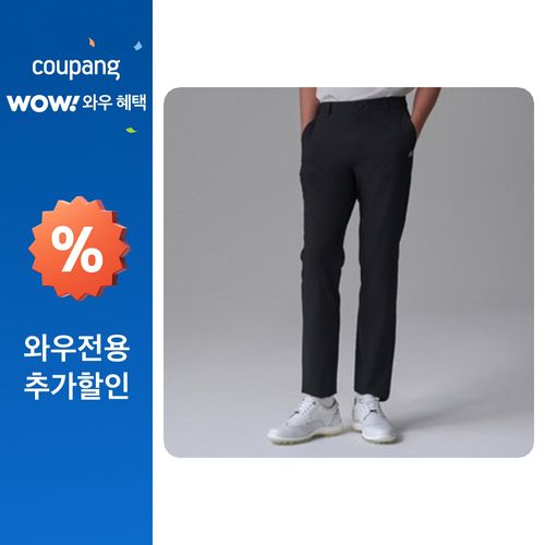 카파 골프 남성용 스트레치 일자핏 팬츠, 블랙, XL(85)