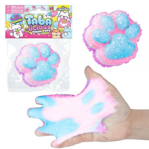ORB Tabalicious Sugar Pops TABA 무지개 고양이 발바닥 스퀴시 장난감 - 퍼플, 화이트, 핑크, 블루 반짝임 부드럽고 끈적한 재미있는 스트레스 볼 카와이