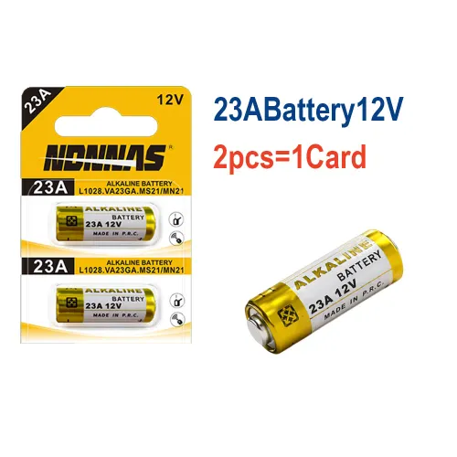 2-100개입 23A 12V 알칼리 배터리 A23 E23A L1028 MN21 V23GA GP23A LRV08 오래가는 배터리 (초인종, 리모컨, 차고용)