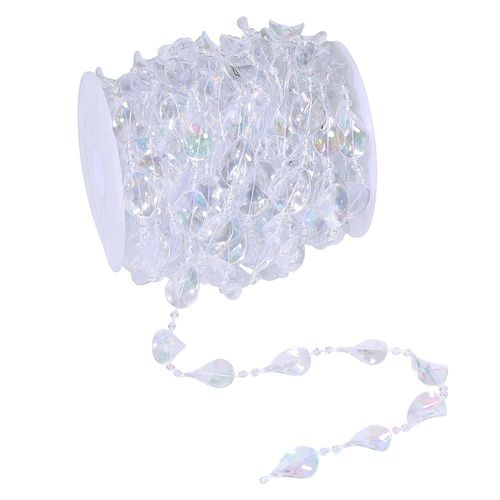 19m 아크릴 비즈 체인 나뭇잎 모양 투명 22x15.5x4.5mm, 투명색, 1개