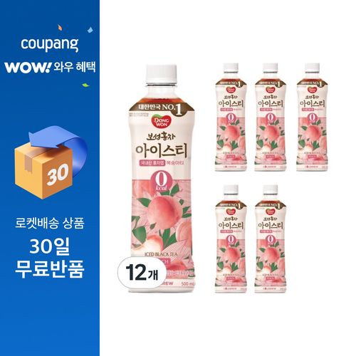 동원보성홍차 제로 복숭아 아이스티, 500ml, 12개