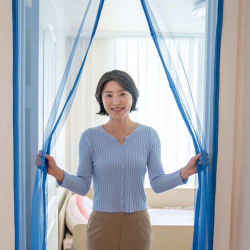 자석방충망 무타공 현관 방문형 간편설치 벨크로 양면테이프