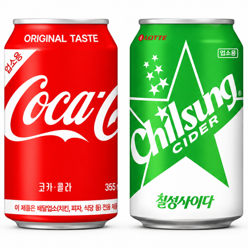 업소용 콜라 사이다 반반 혼합박스 355ml 24개입 식당 배달 캔음료
