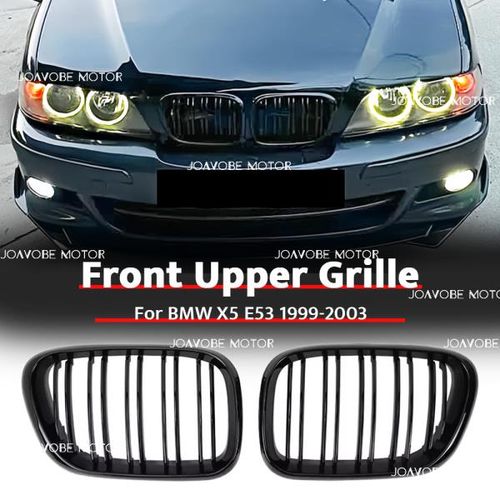 BMW X5 E53 1999-2003용 광택 블랙 더블 라인 스타일 프론트 범퍼 그릴