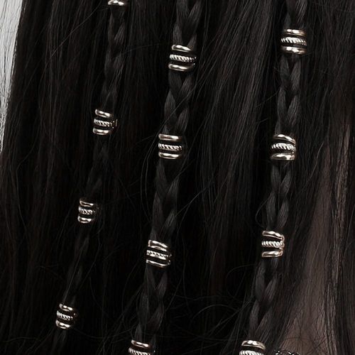 헤어 포인트 디스코 메탈 파이프 롤 헤어커프 핀 헤어커프 보헤미안머리 큐빅헤어핀 큐빅헤어커프 sib34639NQ