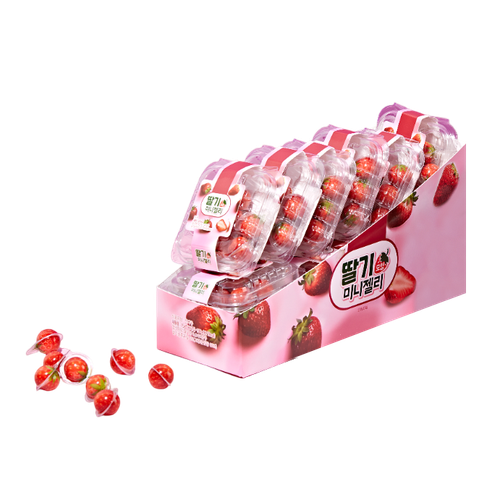 딸기 모양 미니 젤리 1BOX(15g ) 과일젤리 어린이 간식 사탕