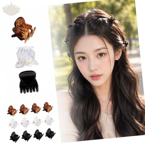 미니헤어클립 10p 잔머리 고정 앞머리 정리 투명 플라스틱 작은 집게핀 데일리