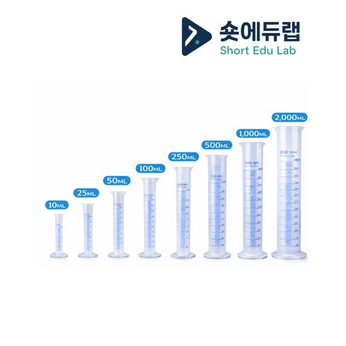 숏에듀랩 메스 실린더, 메스 플라스크, 플라스틱 메스실린더, 눈금실린더, 1개, 1000ml