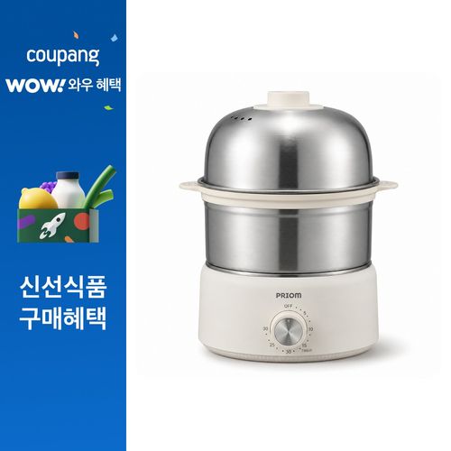 프리옴 계란찜기 올스텐 자동타이머 에그쿠커, PRO-E390 (2단)