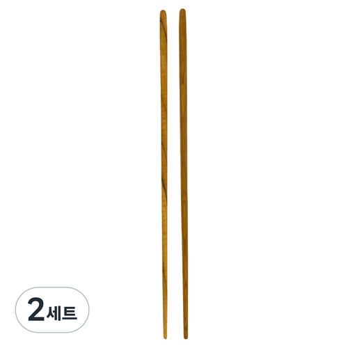 스와하 코팅을 하지 않은 티크원목 튀김용 롱 젓가락 세트