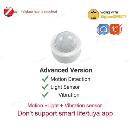 Zigbee 3.0 모션 센서 PIR 인체 감지기 조명 진동 보안 도난 2MQTT와 함께