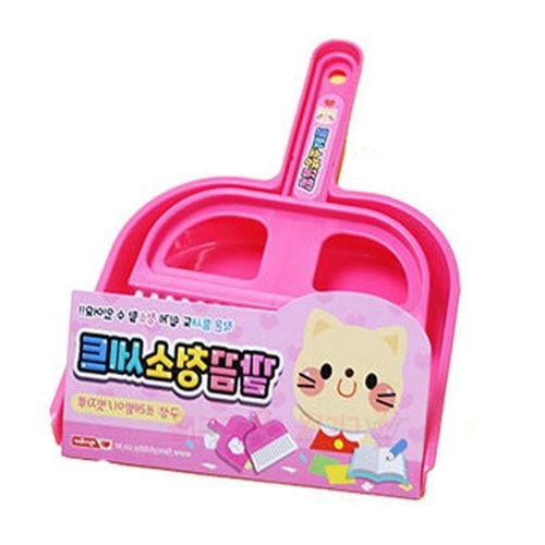 밍제마켓 쓰레받이 빗자루 청소세트 핑크 현관미니빗자루