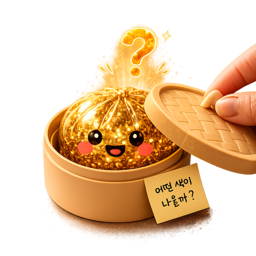 어센드원 랜덤 만두 글리터 말랑이 스퀴시, 시크릿컬러, 180g, 1개