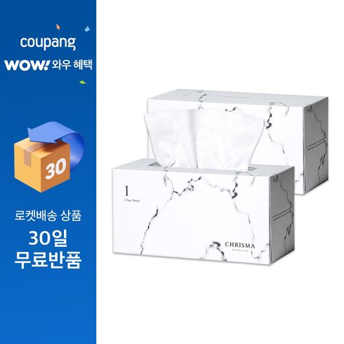 크리스마 더마랩 1 페이스 타올 1겹, 80매입, 2개