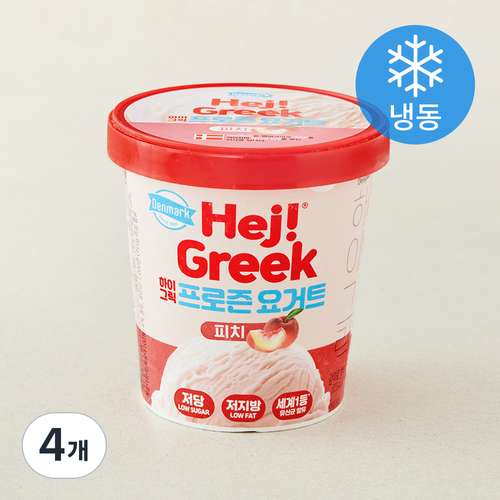 덴마크하이 저당 저지방 그릭요거트 아이스크림 피치 (냉동), 4개, 1개입, 474ml