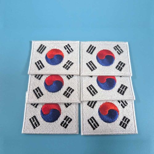 와펜하우스 태극기 프리미엄 자수 열접착 와펜 패치_6개입