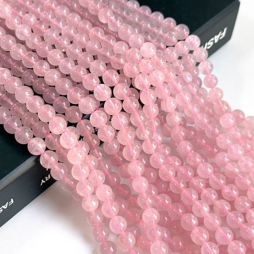 미라클스톤 비즈공예 마다가스카르 로즈쿼츠(장미수정) 8mm 팔찌만들기 비드 재료 원석비즈 beads, 1개