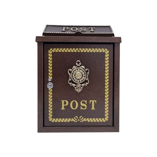 엔틱 벽걸이 우체통 사무실 주택 인테리어 빨간 우편함, HIPOST2-B_해바라기우체통 브라운