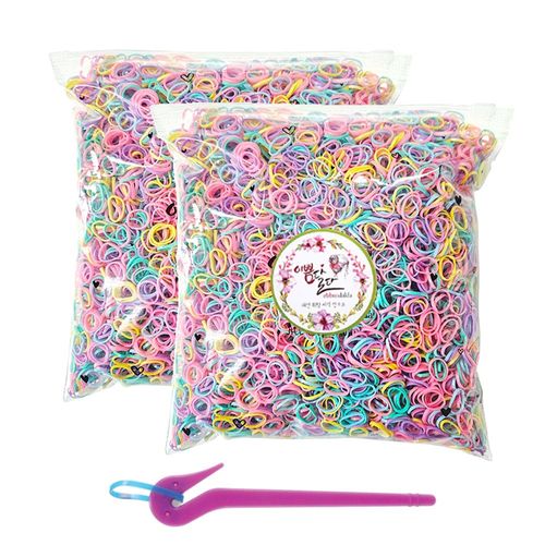이쁨달다 트윈봉봉 대용량 칼라밴드 고무줄 100g x 2p + 이지컷 세트