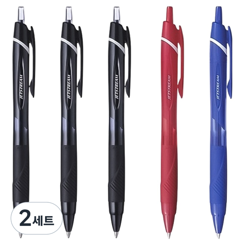 제트스트림 볼펜 5p 세트 0.7mm, 블랙, 레드, 블루, 2세트