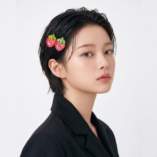귀여운 과일 방울 머리끈 미니 집게핀 세트 키치한 여름 포인트 헤어 액세서리 올인원팩