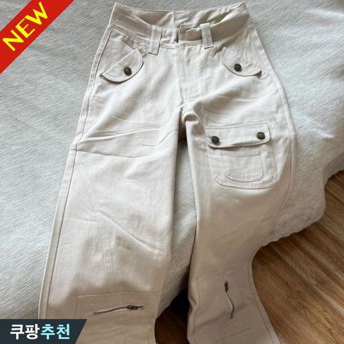(다리 길어보이는) 여성 빈티지 스트릿 카고 부츠컷 데님 팬츠 봄 여름 편한 얇은 하이웨이스트 날씬해보이는 독특한 포켓 포인트 패션 디자인 캐쥬얼 일자 맥시 하의 청바지