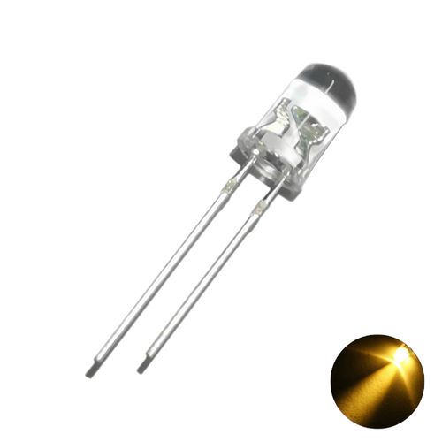 5mm 고휘도 노란색 10개 LED 램프 2핀 5파이 다이오드 DIY 전자부품 옐로우