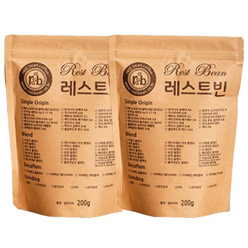에티오피아 예가체프 G4, 원두콩(홀빈), 200g, 2개