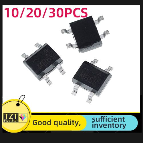 10/20/30개 MB6S 600V 0.5A SOP-4 SMD 정류 다이오드 브리지 mb6s
