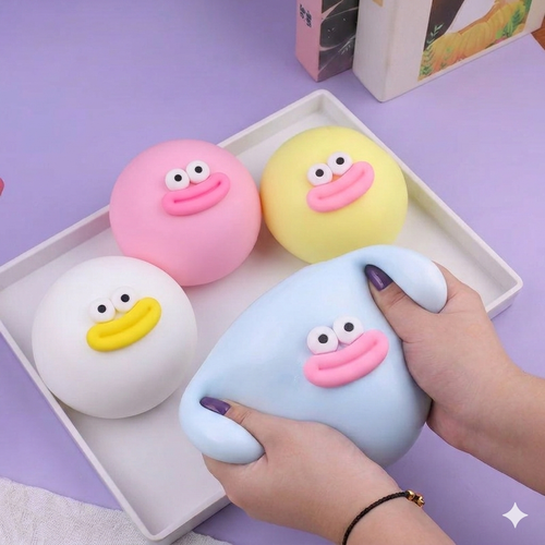 말랑콩떡 큰 눈 찐빵 대왕 말랑이 160g 4종세트 스트레스볼, 4개, 4가지색 혼합