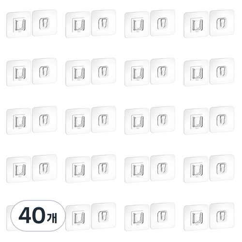 구디푸디 접착식 다용도 스티커 홀더, 투명, 40개