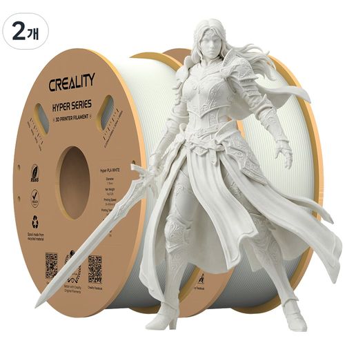 Creality 크리알리티 Hyper PLA 필라멘트 고속 프린팅 3D 프린터 고속 필라멘트 1KG, 흰색+흰색, HYPER SERIES