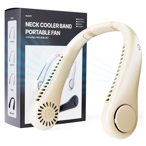 누아트 날개없는 넥밴드 휴대용 선풍기, TYPE-C 3.0 FAN, 아이보리