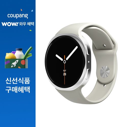 신지모루 갤럭시워치 호환 실리콘 밴드 스트랩, 갤럭시워치9/8/8클래식 22mm, 라이트그레이, 1개