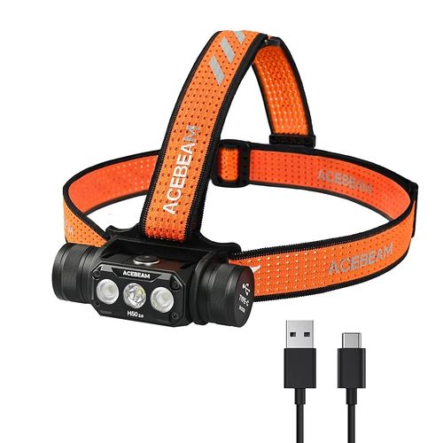 ACEBEAM H50 2.0 LED 헤드 라이트 충전식 USB-C 헤드 램프 밝은 2000 루멘3 광원 집광・산광 전환170°광각 조명 집 밖의 머리에 붙이는 빛