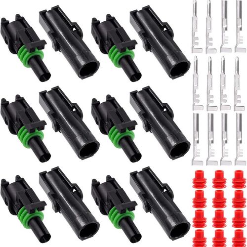 36Pcs 6 키트 1 핀 방수 자동차 전기 와이어 커넥터 단자 플러그 남녀 하네스 스파크 세트 트럭 용 3 pin