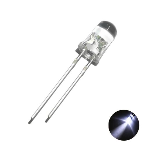 5mm 고휘도 흰색 10개 LED 램프 2핀 5파이 다이오드 DIY 전자부품 옐로우 화이트
