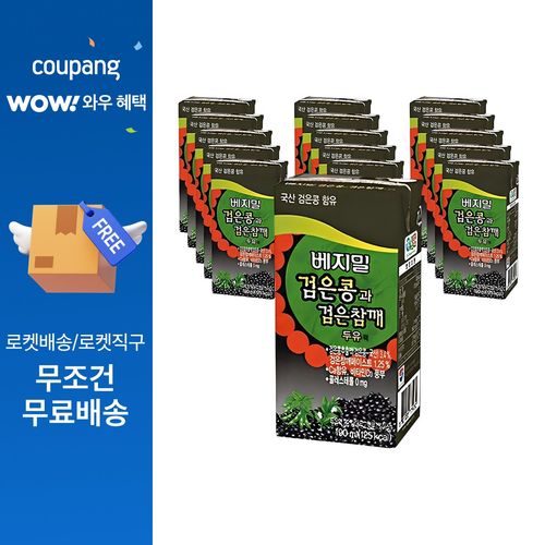 베지밀 검은콩과 검은참깨 두유, 190ml, 16개